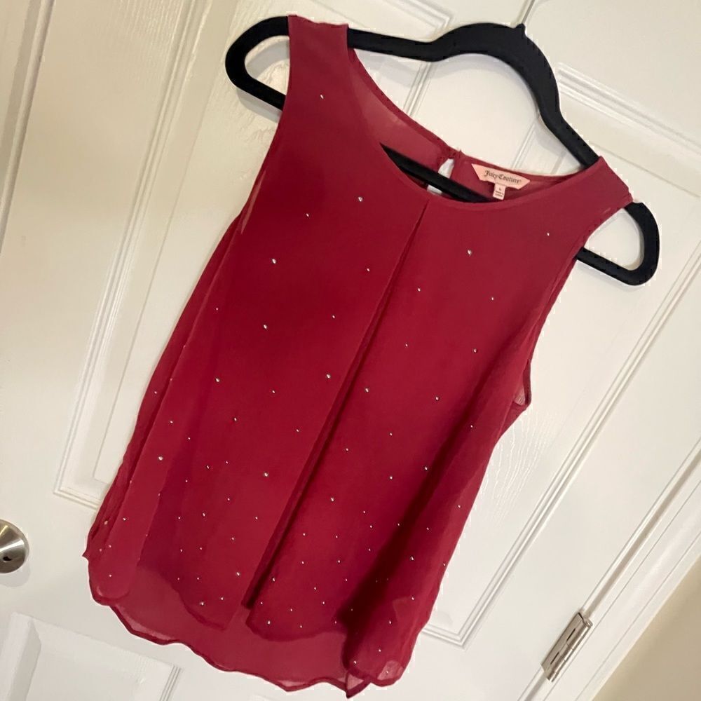 Juicy Couture sheer blouse tank beaded small